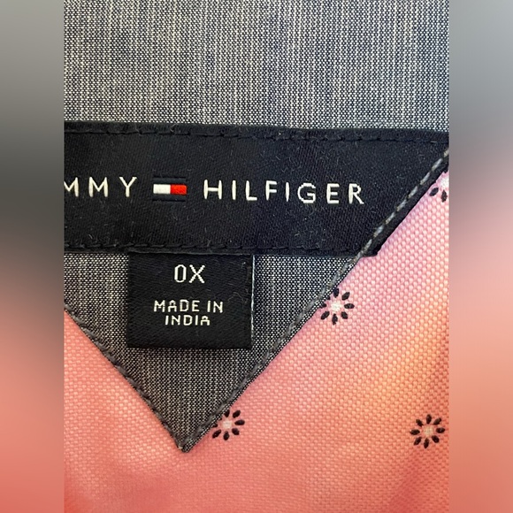 Tommy Hilfiger Button Down 100% Cotton Shirt; Size 0X; Long Sleeve Long Top - Picture 8 of 12